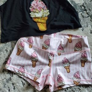 BeastWorx Crop top/shorts combo